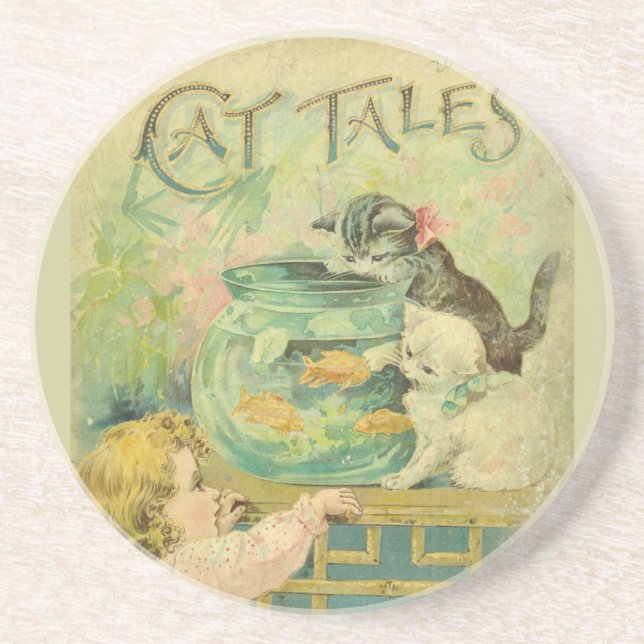 Dessous de verre de contes de chat (Devant)