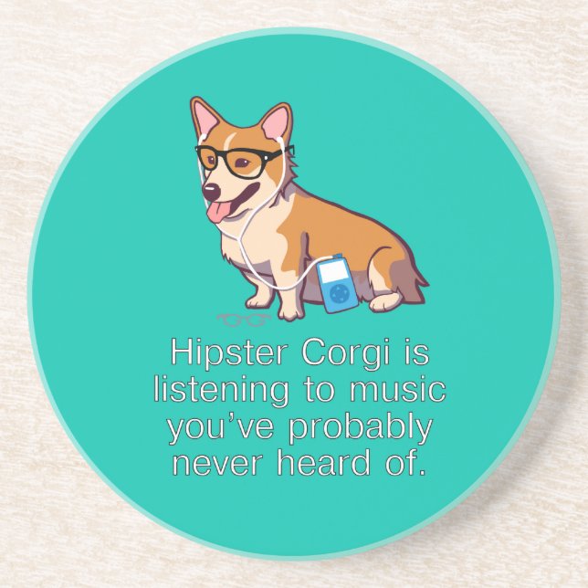 Dessous de verre de corgi de hippie (Devant)