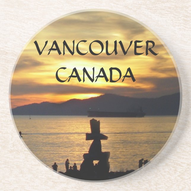 Dessous de verre de coucher du soleil de Vancouver (Devant)