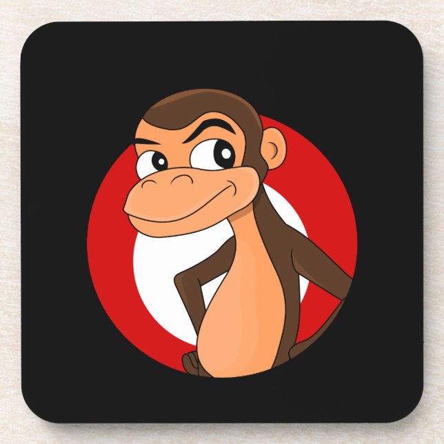 Dessous de verre de dessin animé Chimp (Devant)