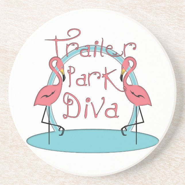 Dessous de verre de Flamant rose Trailer Park Diva (Devant)