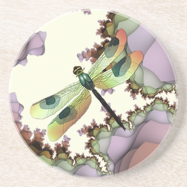 Dessous de verre de fractales de libellule (Devant)