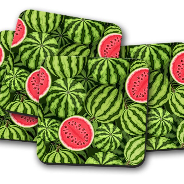 Dessous de verre de fruits de pastèque | Ensemble  (Créateur téléchargé)