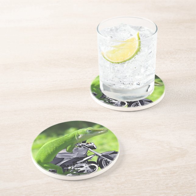 Dessous de verre de Gecko Hawaïen vert (Côté)