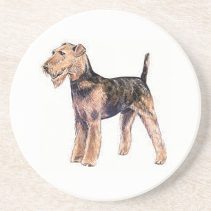 Dessous de verre de grès Airedale Terrier