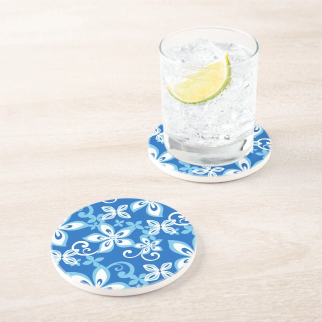DESSOUS DE VERRE de grès ALOHA HAWAII (BLUES) (Côté)