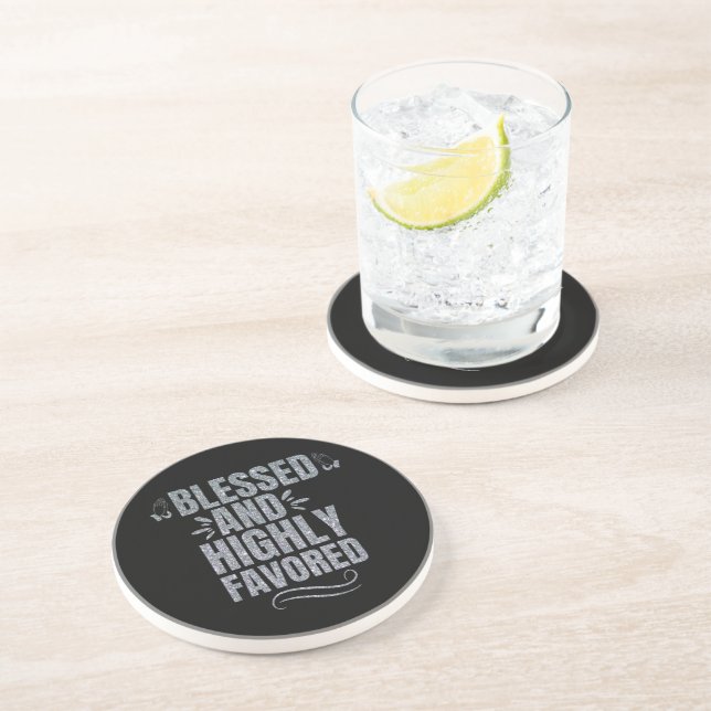 Dessous de verre de grès béni et hautement favoris (Côté)