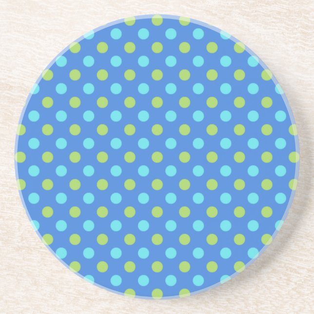 Dessous de verre de grès : Blue Moons Pois Motif (Devant)
