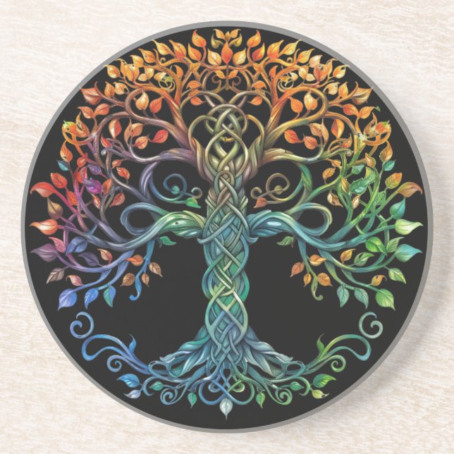 Dessous de verre de grès celtique de l'arbre de vi (Devant)