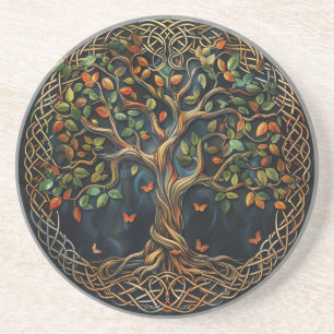 Dessous de verre de grès celtique de l'arbre de vi
