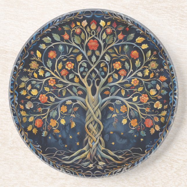 Dessous de verre de grès celtique de l'arbre de vi (Devant)