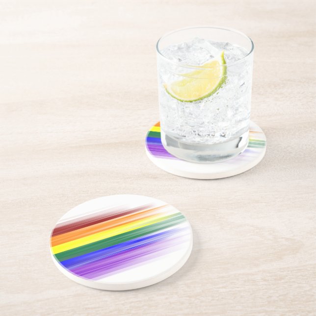 Dessous de verre de grès de drapeau d'arc-en-ciel (Côté)