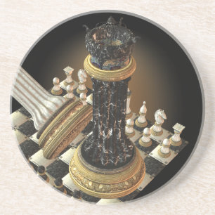 Dessous de verre de grès de jeu d'échecs
