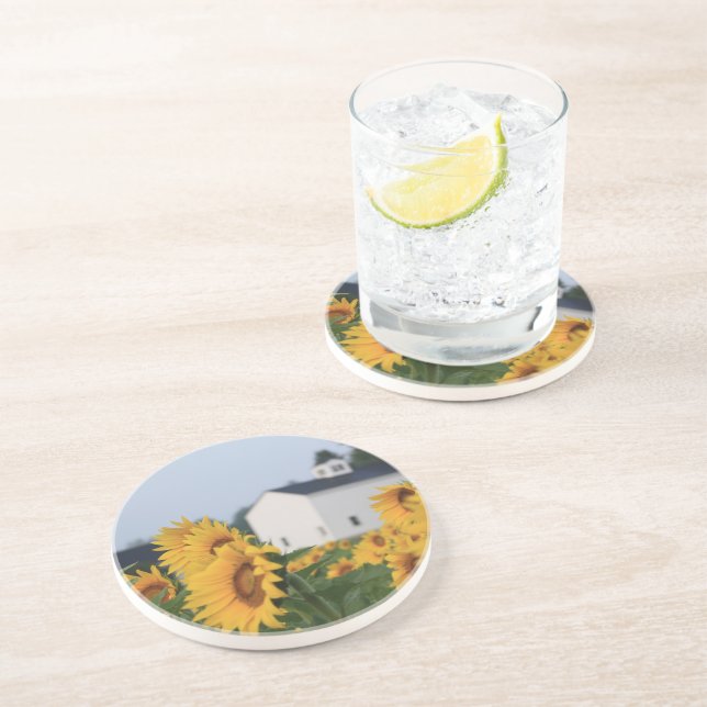 Dessous de verre de grès de la ferme Sunflower (Côté)