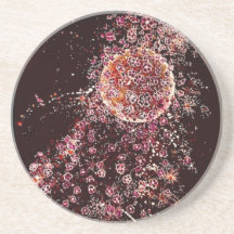 Dessous de verre de grès de la lune de fleurs