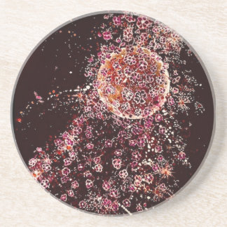 Dessous de verre de grès de la lune de fleurs