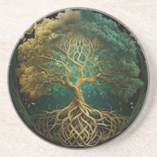 Dessous de verre de grès de l'arbre de vie