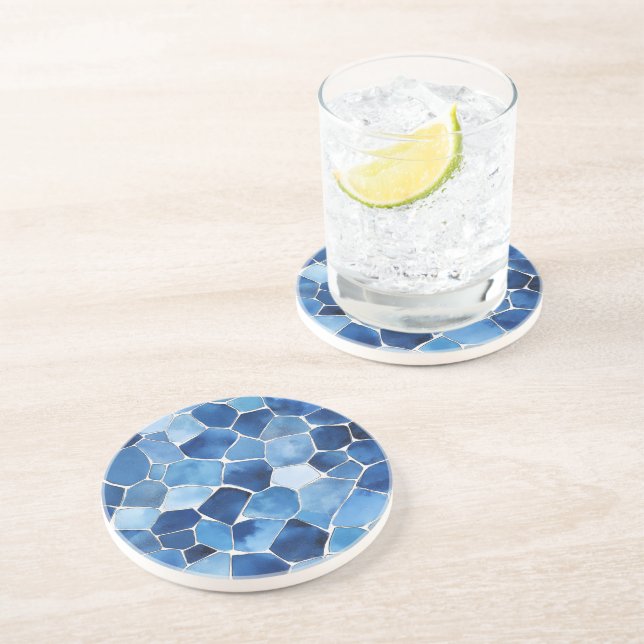 Dessous de verre de grès de mosaïque méditerranéen (Côté)