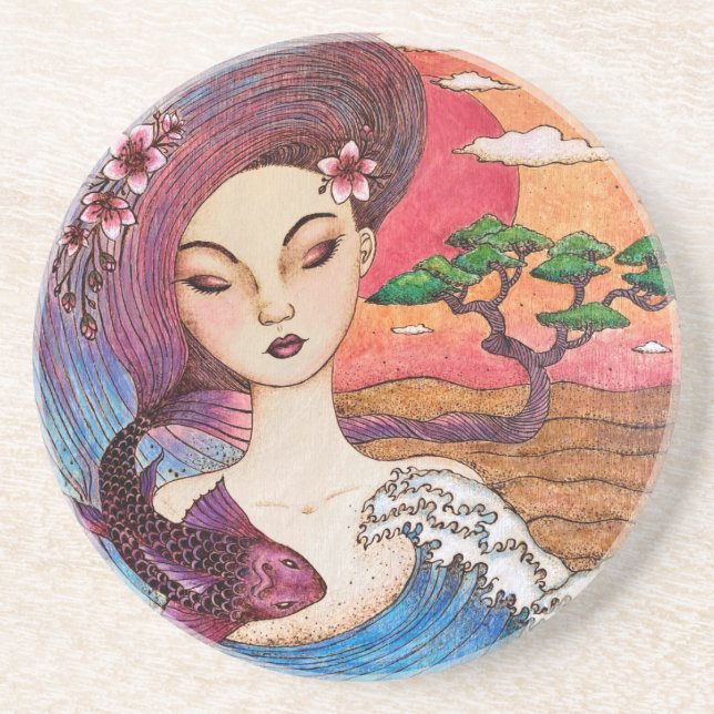 Dessous de verre de grès d'inspiration japonaise (Devant)