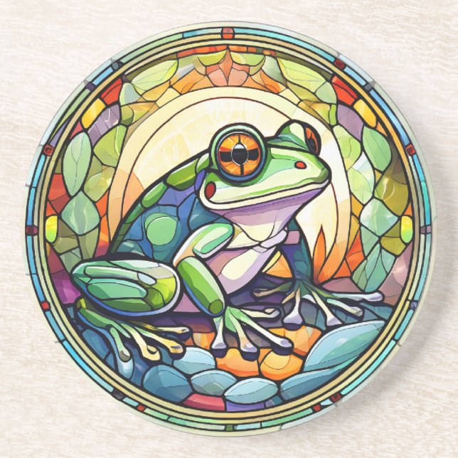 Dessous de verre de grès en grès de grenouille en  (Devant)