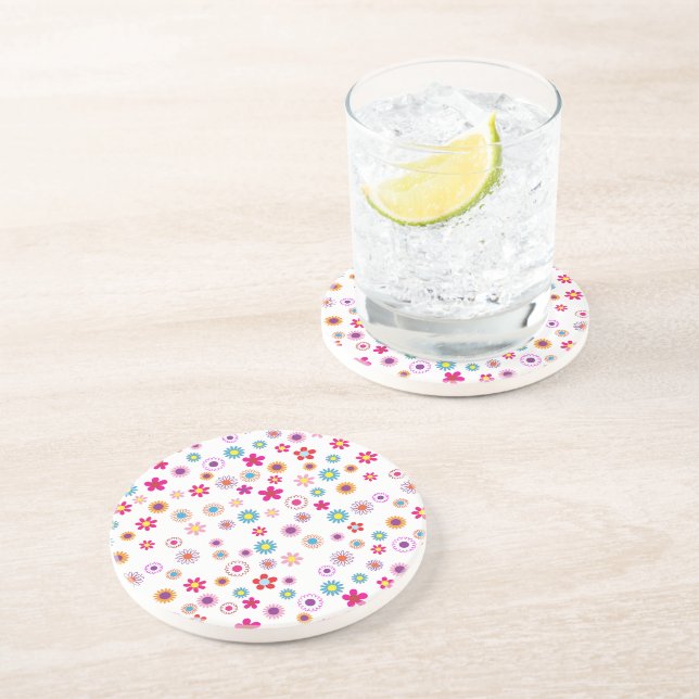 Dessous de verre de grès floral géométrique brilla (Côté)