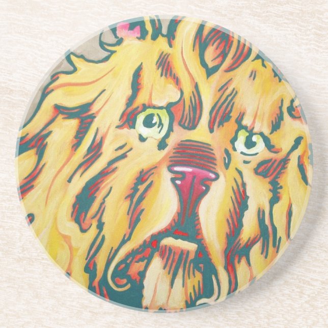 Dessous de verre de grès - lion lâche (Devant)