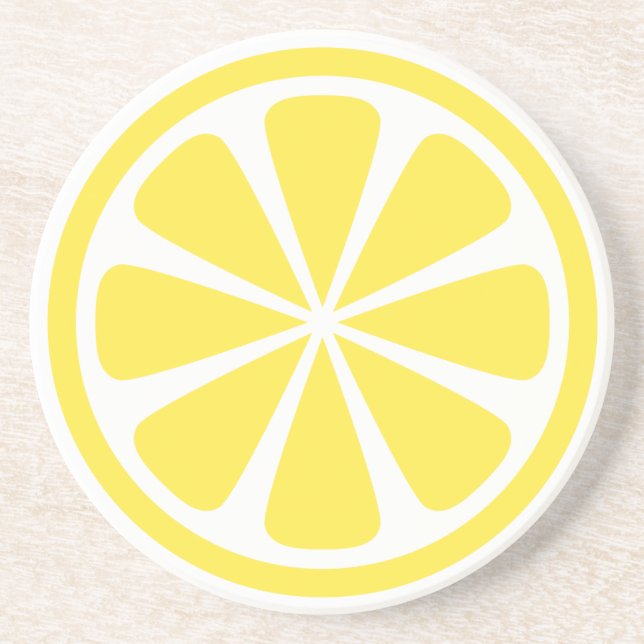 Dessous de verre de grès rond de chaux jaune citro (Devant)