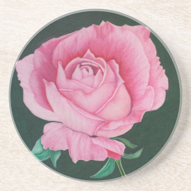 Dessous de verre de grès rose (Devant)