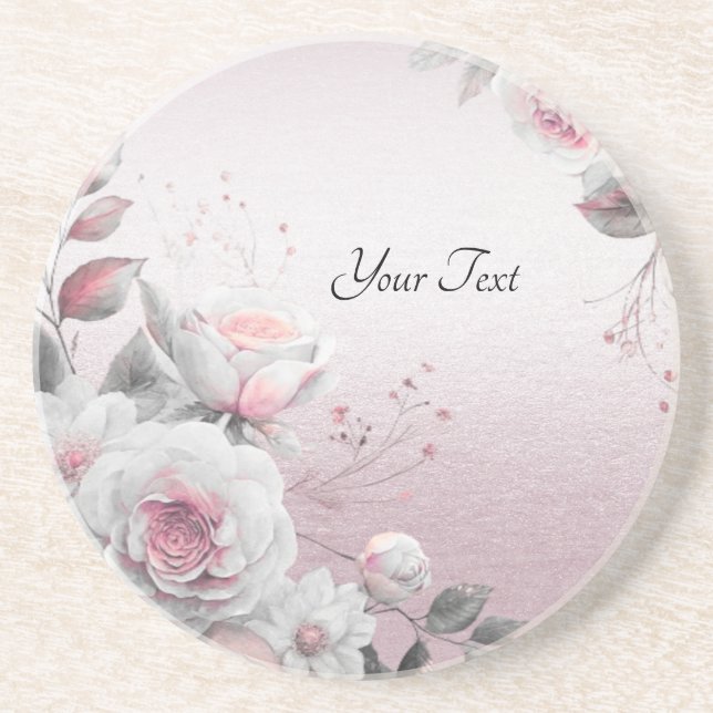 Dessous de verre de grès rose blanc (Devant)