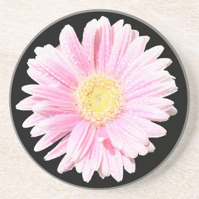 Dessous de verre de grès rose Gerbera Daisy (Devant)