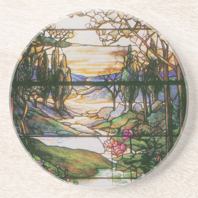 Dessous de verre de jardin de l'eau en verre (Devant)