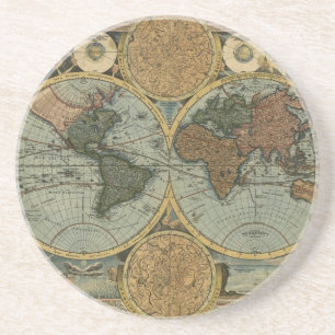 Dessous de verre de la carte du Vieux-Monde