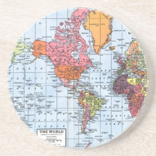 Dessous de verre de la carte mondiale