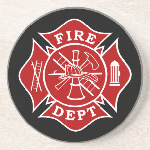 Dessous de verre de la Croix de Malte des pompiers