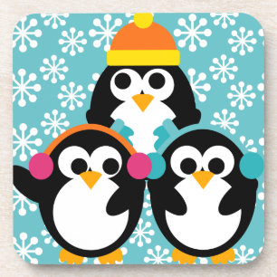 Dessous de verre de la fête des pingouins