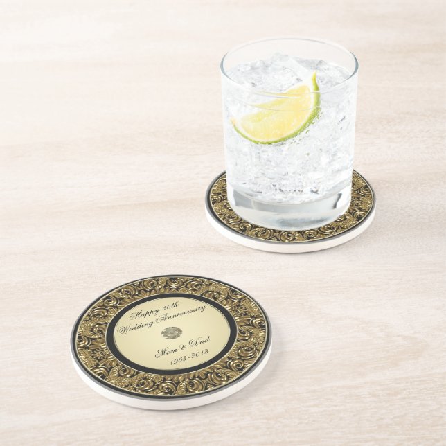 Dessous de verre de l'anniversaire du Mariage d'or (Côté)