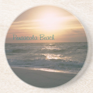 Dessous de verre de lever de soleil de plage de