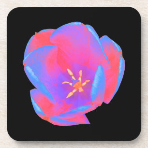 Dessous de verre de liège à tulipe fluorescente