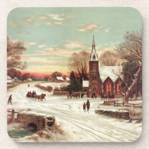 dessous de verre de liège "Christmas Eve"