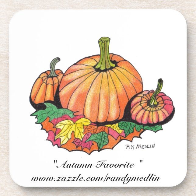 Dessous de verre de liège "de favori d'automne "… (Devant)