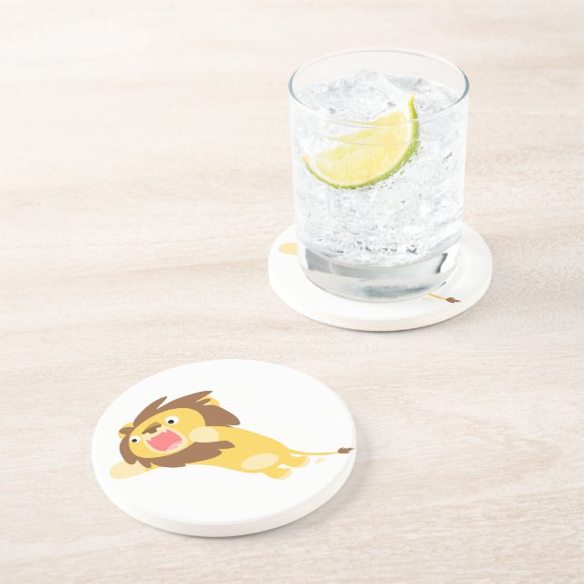 Dessous de verre de lion caricaturé très affamé (Côté)