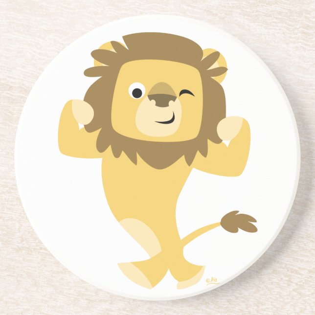 Dessous de verre de lion caricaturé très fort (Devant)