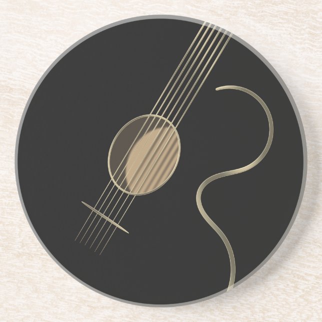 Dessous de verre de logo de guitare acoustique (Devant)