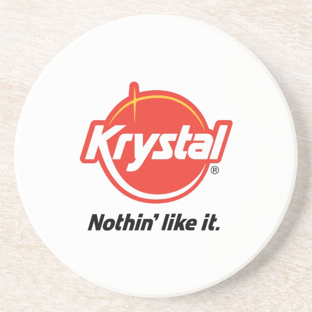 Dessous de verre de logo de Krystal dans le blanc (Devant)