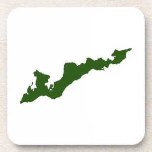 Dessous de verre de logo d'île de Fisher - marine