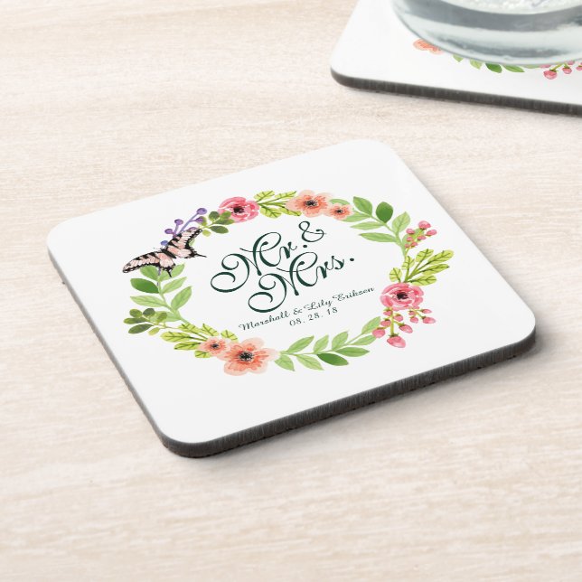 Dessous de verre de M. et de Mme Elegant Floral (Côté gauche)