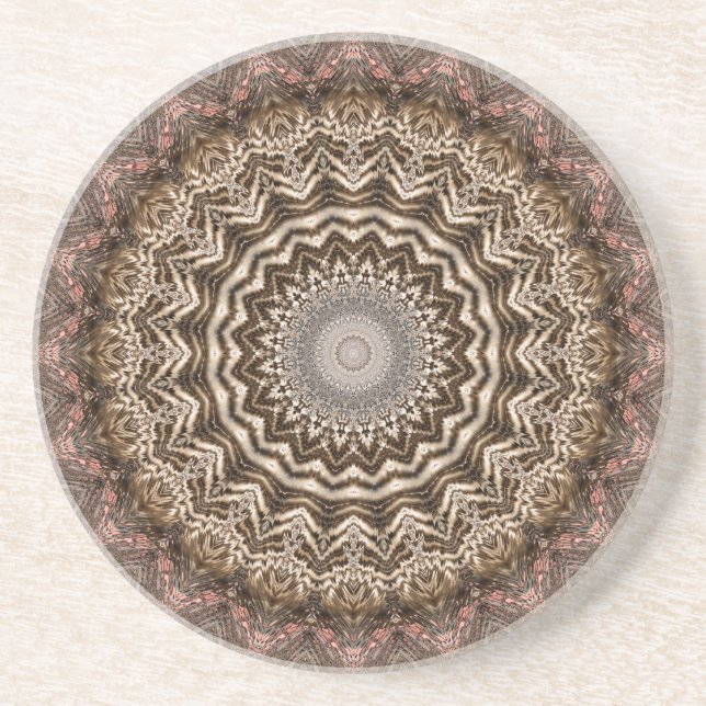 Dessous de verre de mandala teints par thé (Devant)