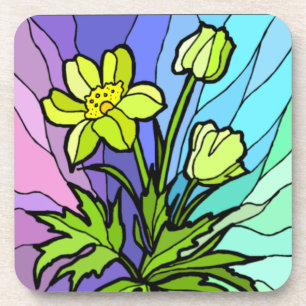 Dessous de verre de marguerite en verre