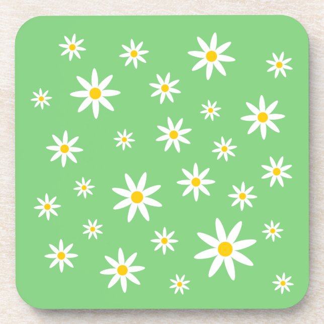 Dessous de verre de marguerite vertes (Devant)