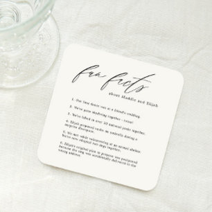 Dessous de verre de mariage Faits amusants avec po